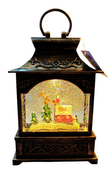 Ozdobna lampka z brokatem - święty Mikołaj